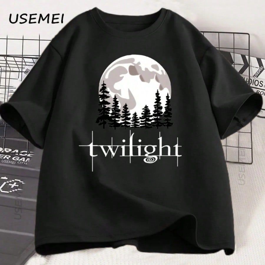 Twilight Moon T-Shirt Men Women Bookish Aesthetic Tee Vampire Fan Book Lover T Shirt Loose Cotton Hi
