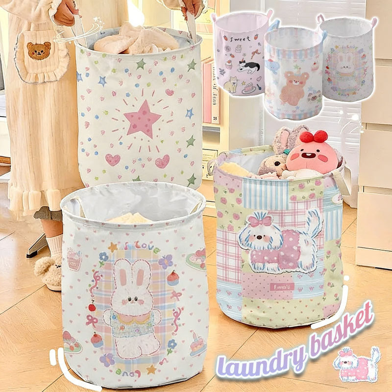 ตะกร้าซักผ้า ความจุสูง สามารถพับเก็บได้ laundry basket ตะกร้าเสื้อผ้าสกปรก มีด้ามจับ คุณภาพดีมาก
