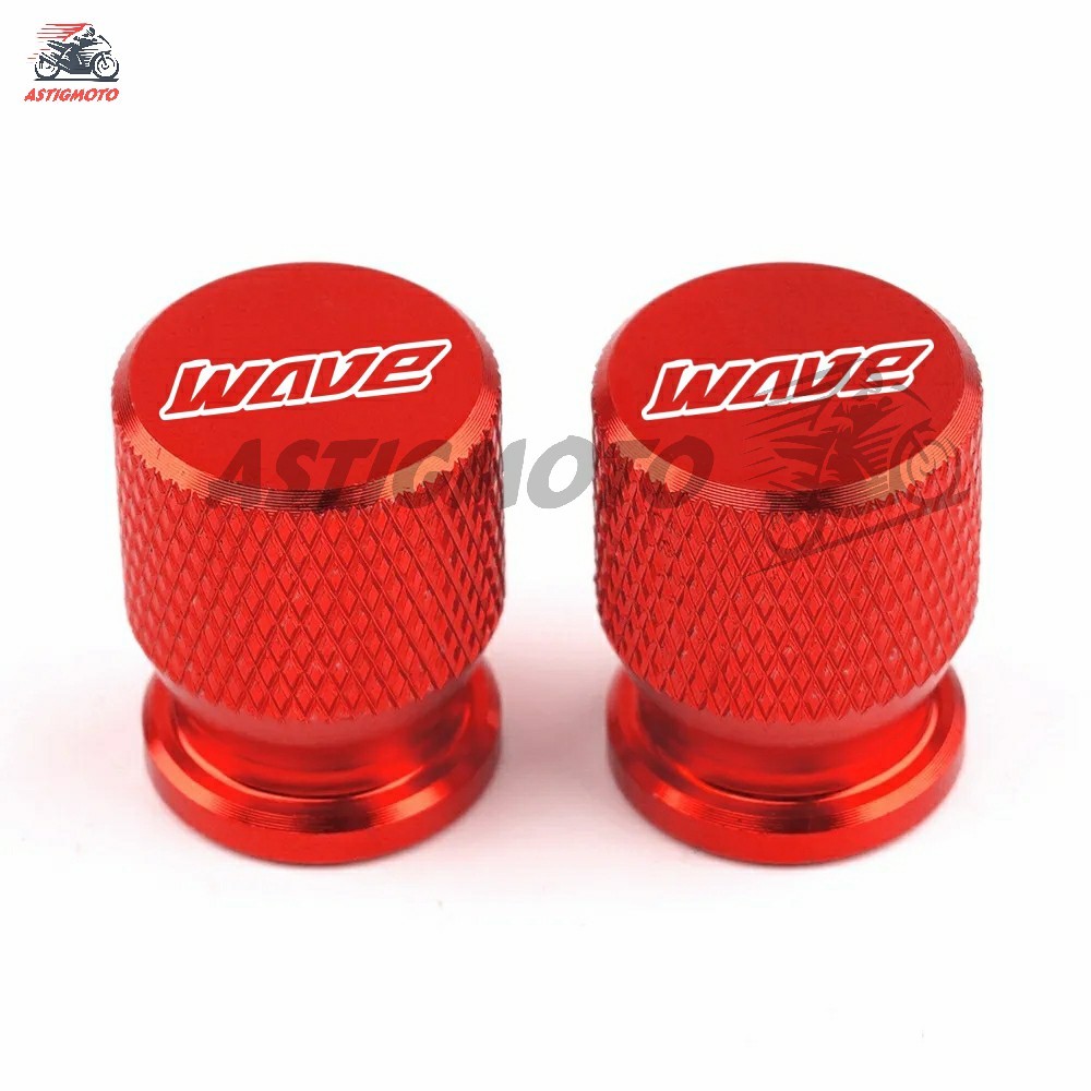 2PCS ยางวาล์ว Stem Caps รถจักรยานยนต์ยางวาล์วหมวก Pito CNC อลูมิเนียมสําหรับ Honda Wave series - รูปที่ 2