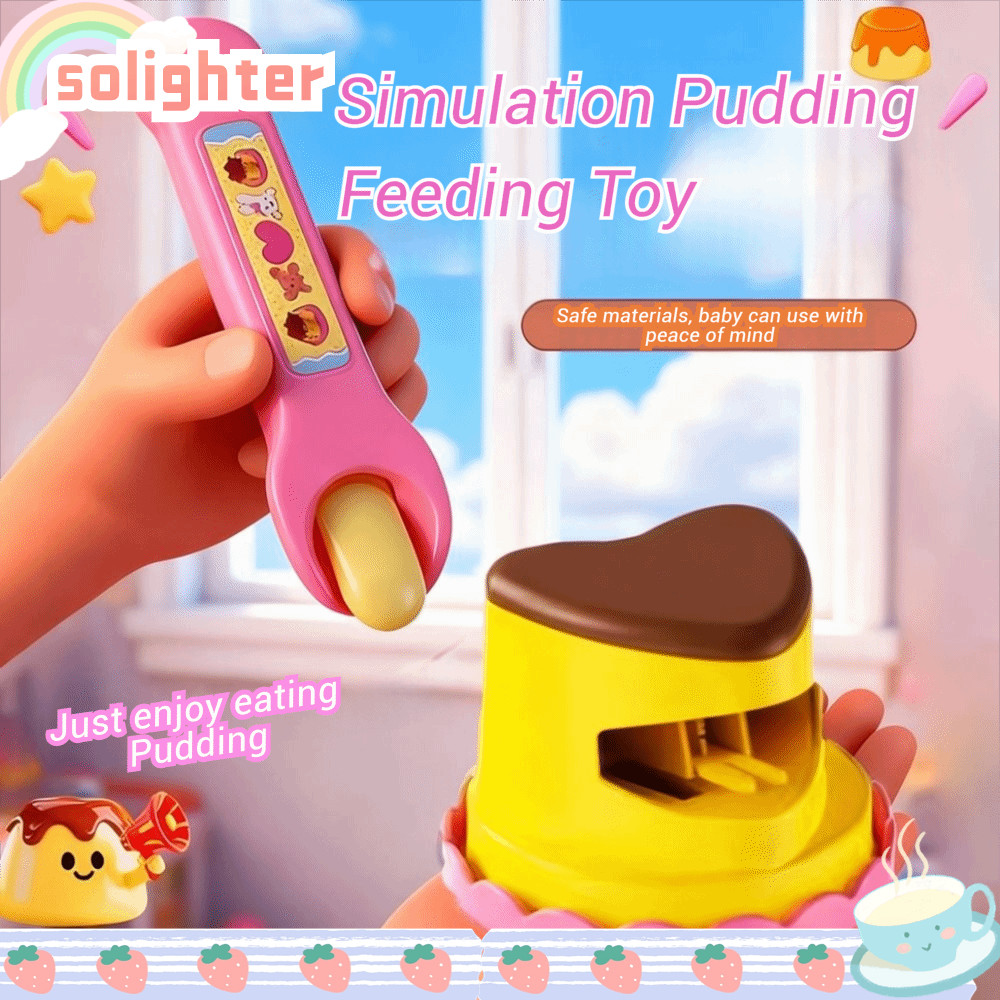 SOLIGHTER Love Pudding Feeding Toy, Interactive Play Simulation Pudding Food Feeding Toy, Japanese S