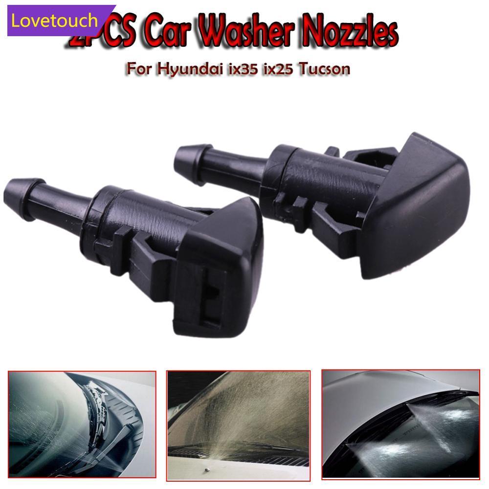 LOVETOUCH 2 ชิ้นด้านหน้าเครื่องซักผ้ากระจกหน้ารถ Jet หัวฉีดสําหรับ Hyundai ix35 Tucson Accent Equus 