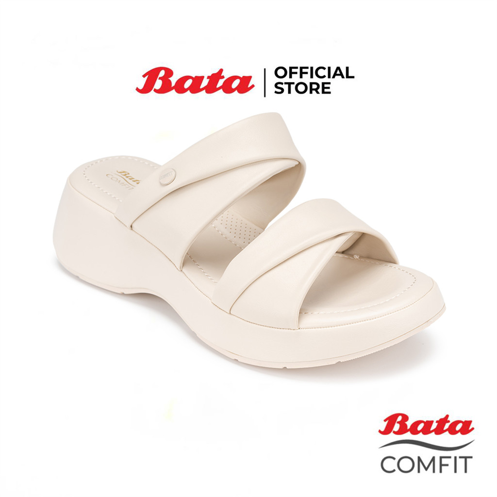 Bata บาจา Comfit รองเท้าเพื่อสุขภาพแบบสวม สูง 2 นิ้ว สำหรับผู้หญิง รุ่น CINDERELLA สีฟ้า 6019248 สีขาว 6011248