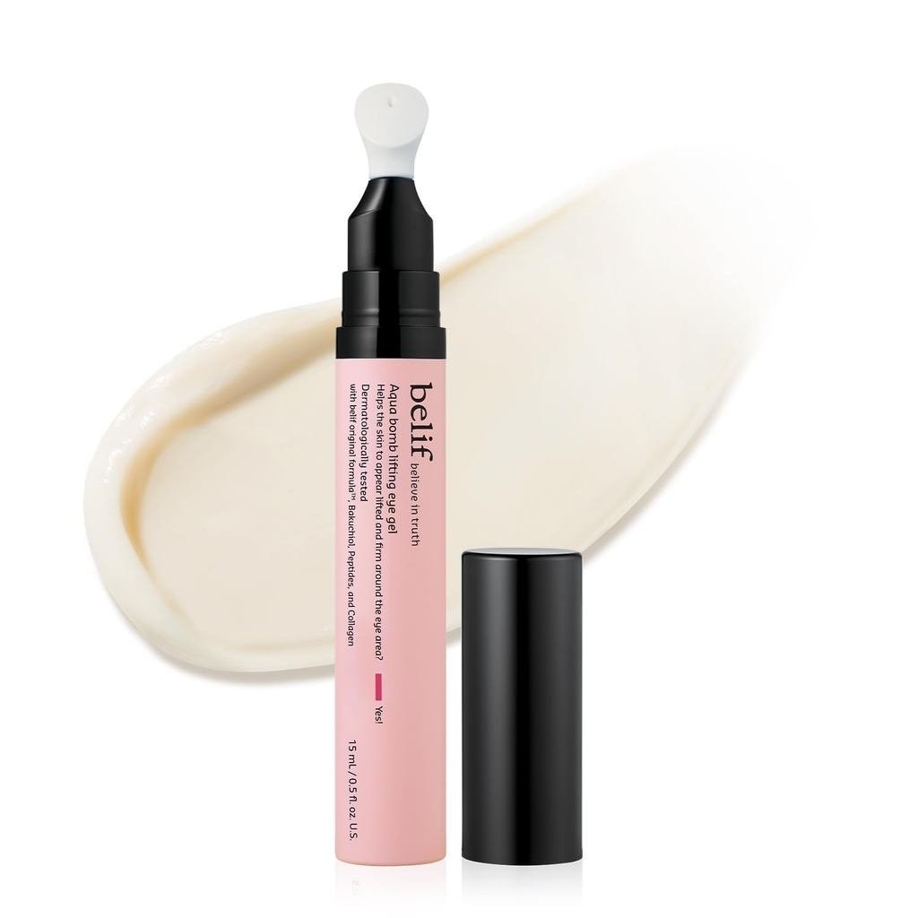 Belif Retinol Firming Eye Serum – Aqua Bomb Lifting Eye Gel with Collagen & Bakuchiol for Puffiness,