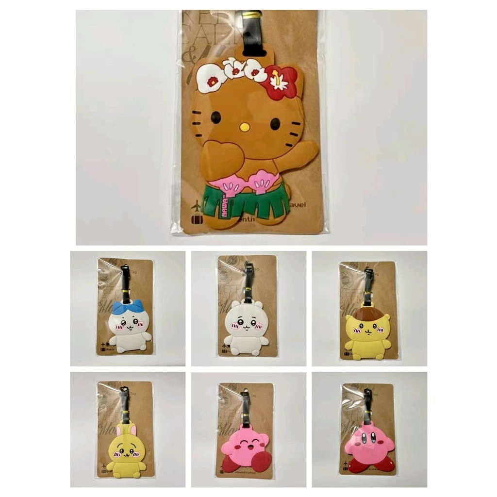 WU2A Travel Essential Boarding Pass Self-Laughing หมีกระโปรงขนสัตว์สีดําลูกแมว Star Card Duffel แท็ก