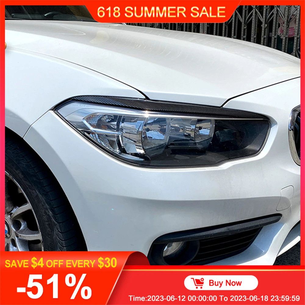 2pcs ABS Gloss Evil Headlight Eyebrows Eyelid for BMW 1er F20 F21 Facelift 116i 118i 120i 125i M135i