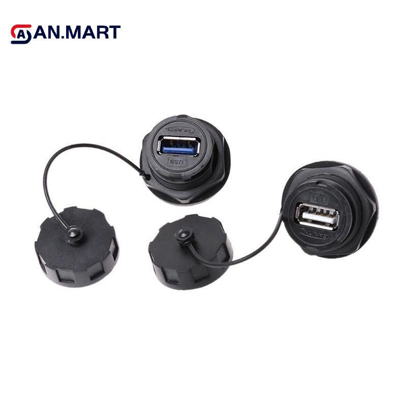 AN.MART USB ปลั๊กตัวเมียแผงเมาท์อะแดปเตอร์ USB 3.0 ขั้วต่อกันน้ํา IP68 TH