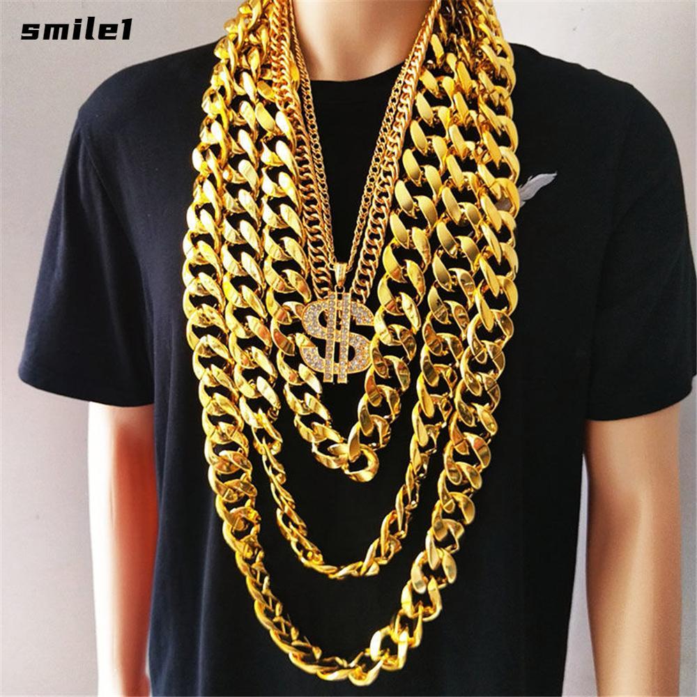 SMILE Chain สร้อยคอขนาดใหญ่เครื่องประดับปาร์ตี้ Cool Rock Unisex Hip Hop Hip Hop