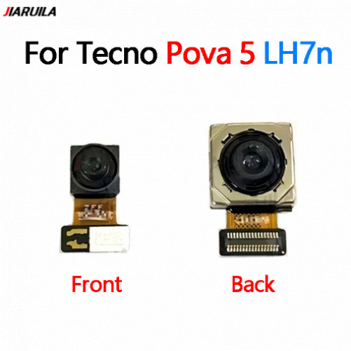 กล้องหันหน้าสําหรับ Tecno Pova 5 LH7n กลับด้านหลังกล้องโมดูล Flex Cable Replacement