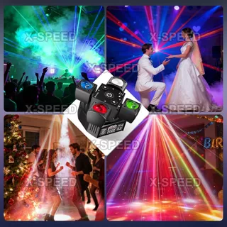 ไฟดิสโก้เทค LED 4-IN-1 Mini Moving Head DJ Light 48W ไฟดิสโก้ Party Lights ไฟเลเซอร์เวที ไฟ LED
