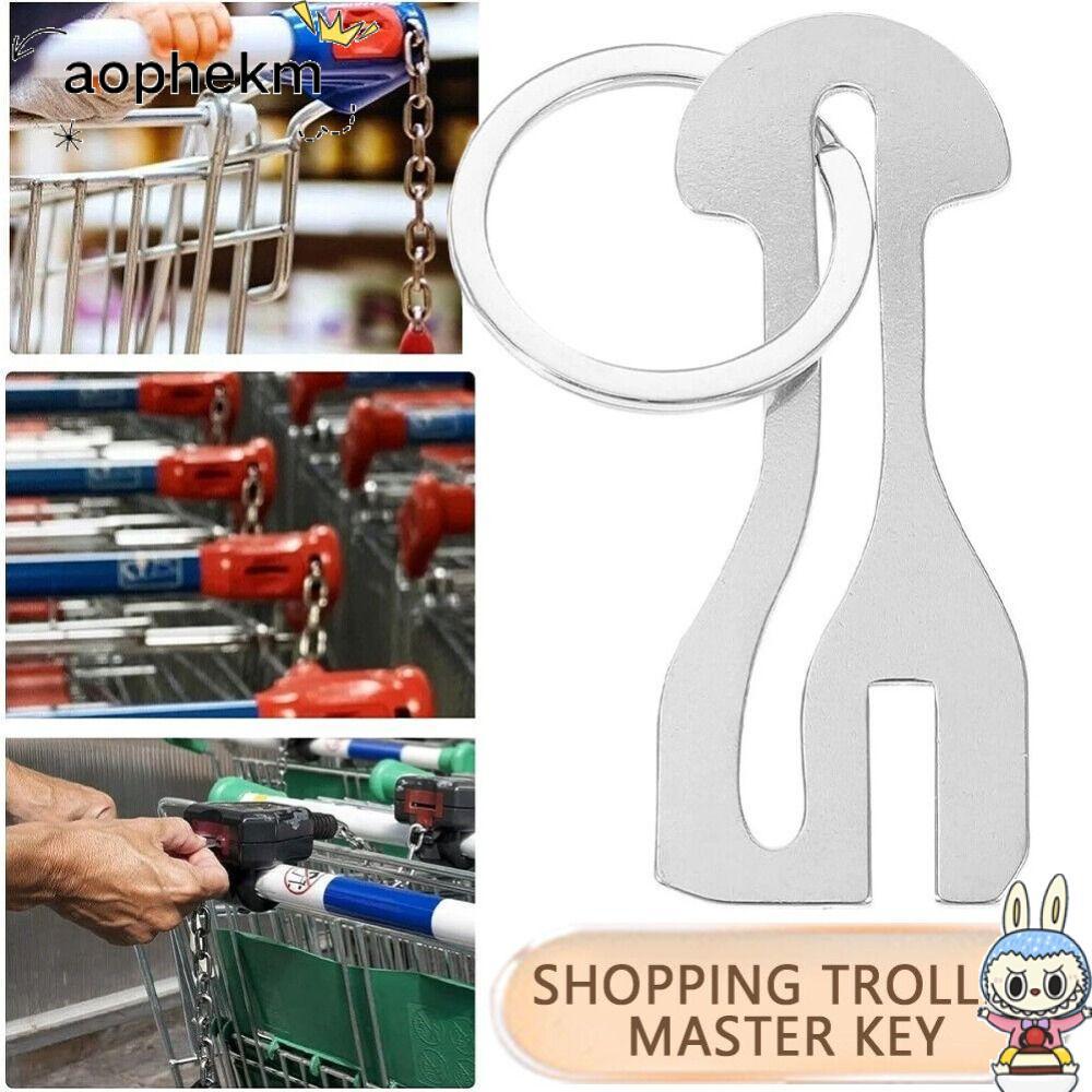 AOPHEKM รถเข็นช้อปปิ้ง Token, รถเข็นโลหะที่ถอดออกได้ Master Key Token, กระเป๋าใส่เหรียญแบบพกพานํากลั