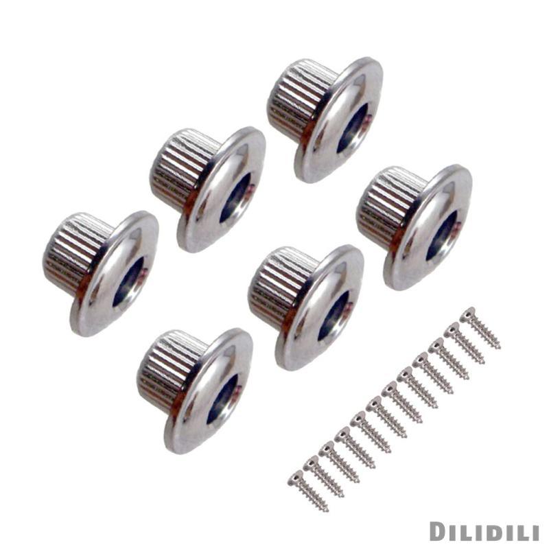 [Dilidili] 6 ชิ้นกีตาร์เดิม Bushing Nut กีตาร์จูนเนอร์อ่อนนุชกีตาร์ไฟฟ้า Part Silver