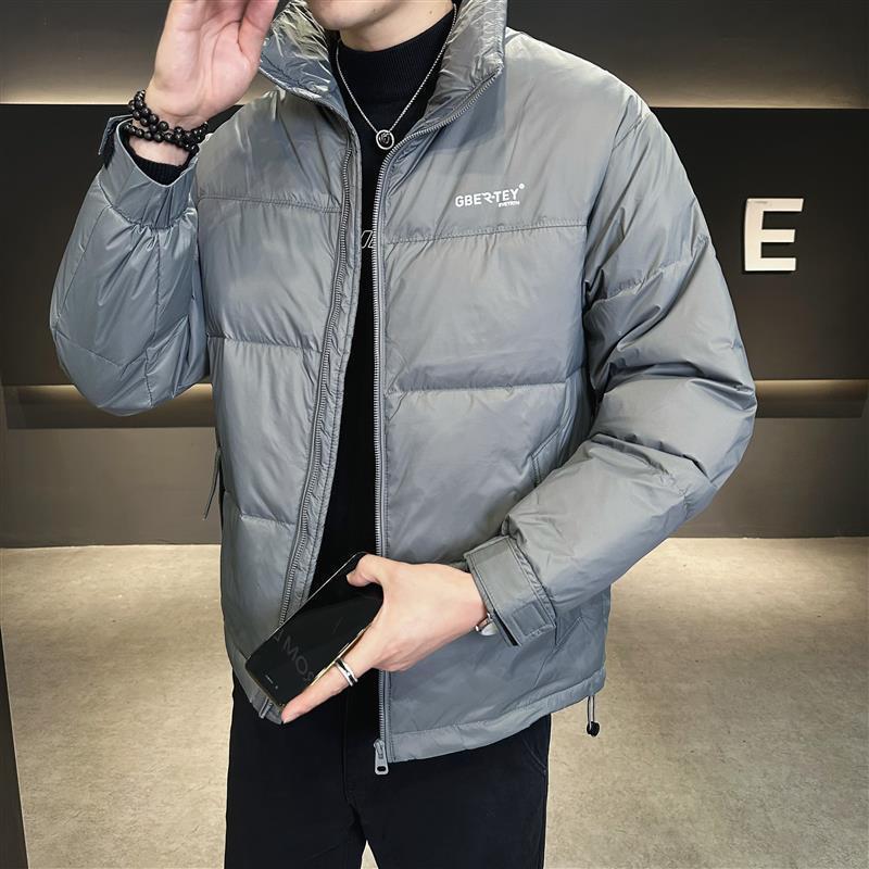 Collar Down Jacket Mens All-Match Warm Down Jacket Street Wear เสื้อแจ็คเก็ตผ้าฝ้ายเบาะผู้ชายอินเทรน