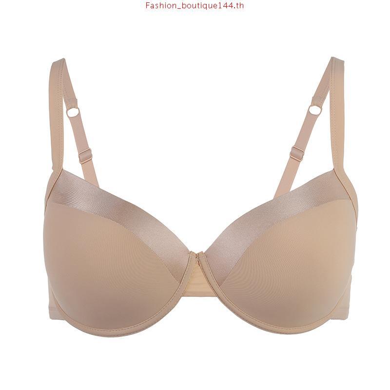 เสื้อใน Wacoal Basic Bra สีเทาน้ำเงิน (NG) มีโครง 4/5 คัพ เก็บทรง ฟองบาง ลำตัวใหญ่ เก็บเนื้อข้างๆ 4 