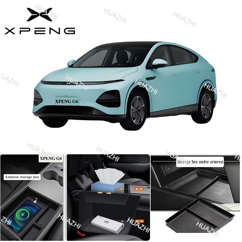 ZC XPENG กล่องเก็บของที่เท้าแขนรถ XPENG G6 Armrest Organizer กล่อง XPENG G6 กล่องเก็บของใต้ที่วางแขน