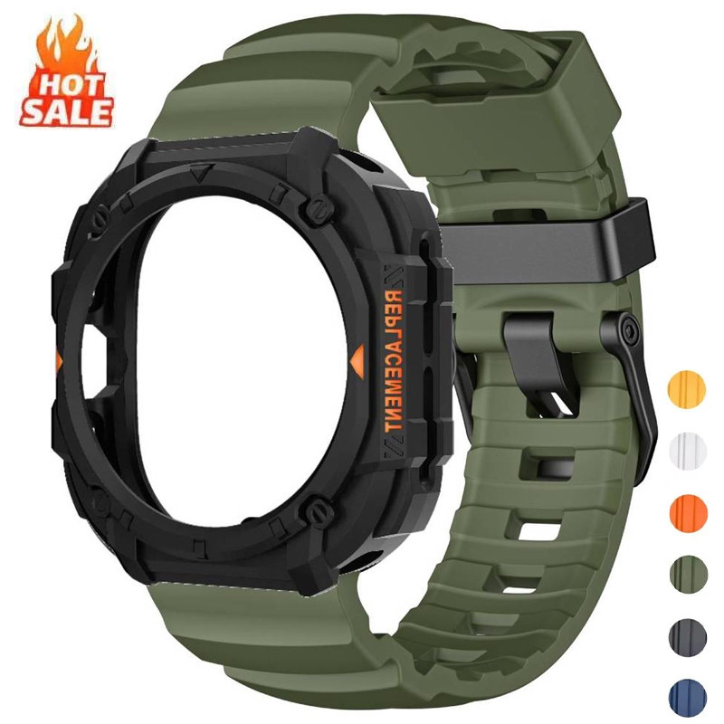 เกราะกรณี + สายซิลิโคนสําหรับ Samsung Galaxy Watch 8 Ultra 2025/ 7 Ultra 47mm Sport Band Marine ซิลิโคน Watchband Correa กรณี Band