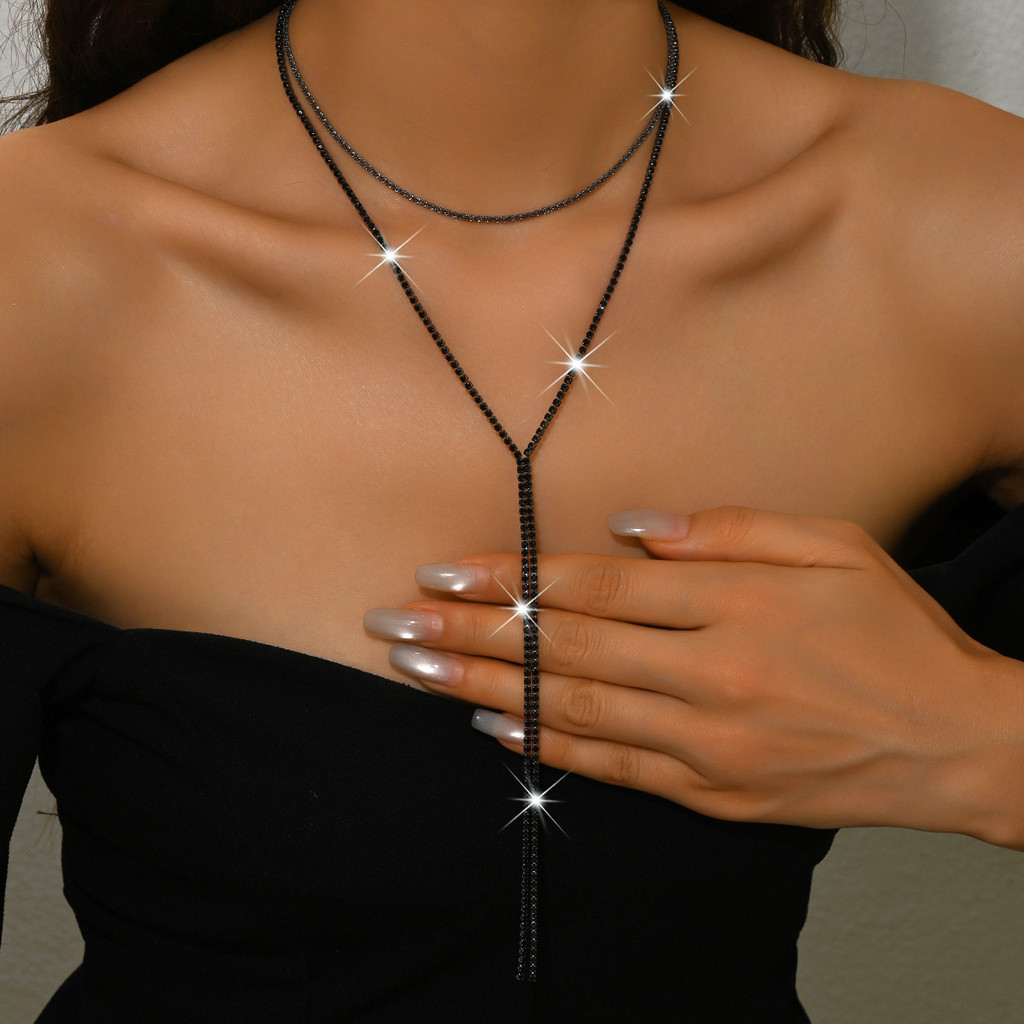 สร้อยคอลอยคริสตัลมัลติเลเยอร์ zircon สำหรับประดับหน้าอก