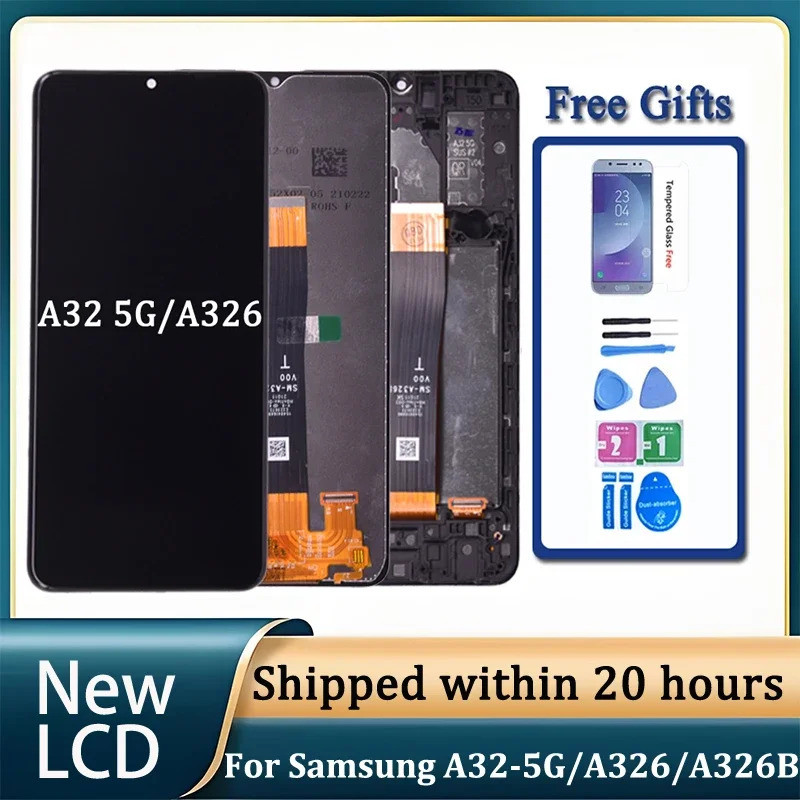 6.5 LCD สําหรับ Samsung A32 5g A326 Lcd กรอบหน้าจอสัมผัส Digitizer Lcd สําหรับ Samsung Sm-a326b A326