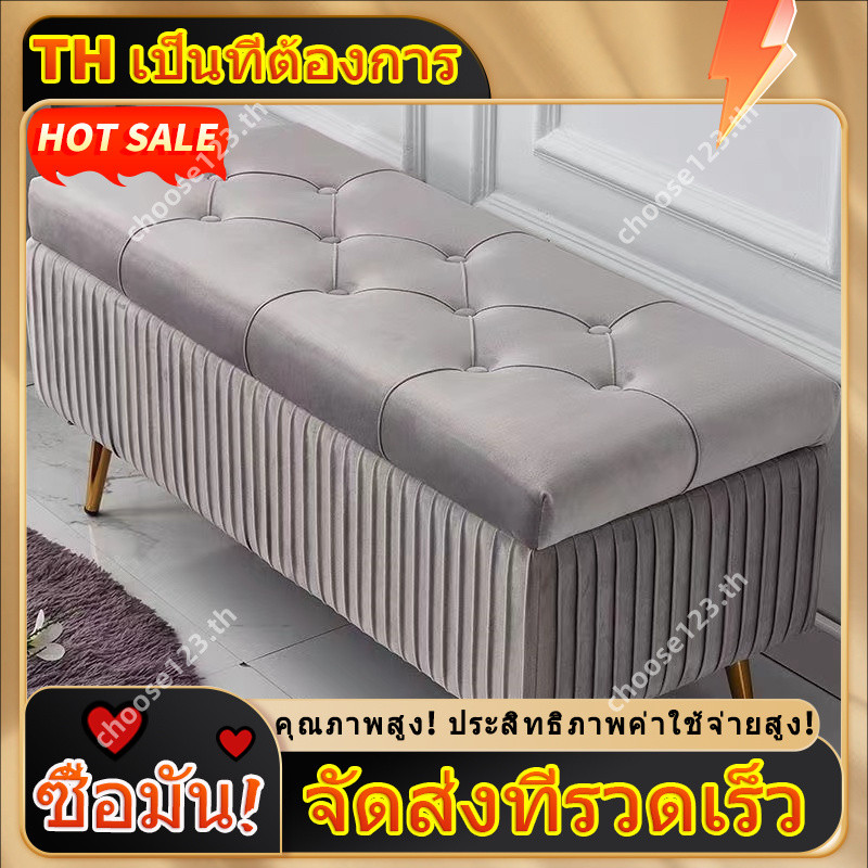 有现货Storage Bench Storage Foot Rest สตูล Bench ที่นั่งเก็บเบาะพร้อมฝาปิดเมมโมรี่โฟมโซฟาเตียง Bench สํ