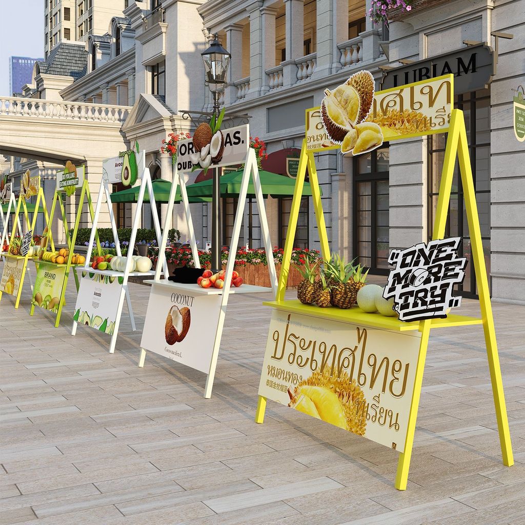 Influencer Market พับแผงลอย Night Market โปรโมชั่นมือถือ Float Display Stand Stall Market Display St