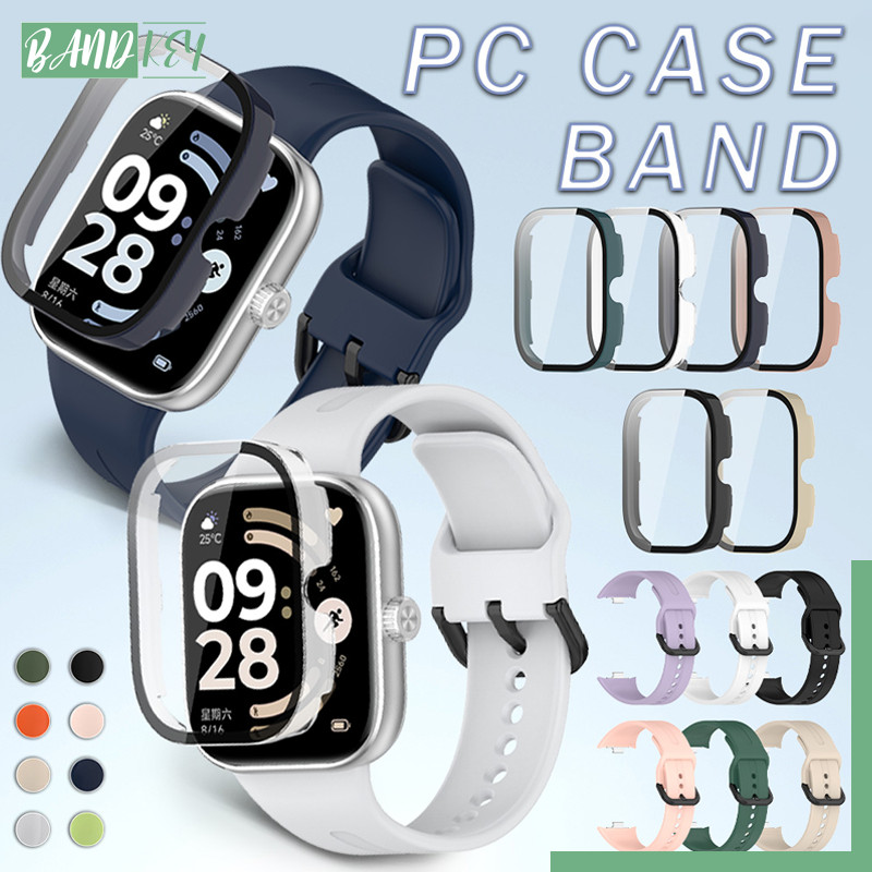 สายซิลิโคนกระจกนิรภัยกรณีพีซี for Smartwatch Redmi Watch 6 5 4 สายยางกีฬาอ่อนนุ่มครอบคลุมทั้งหมด for Redmi Watch 6 5 4