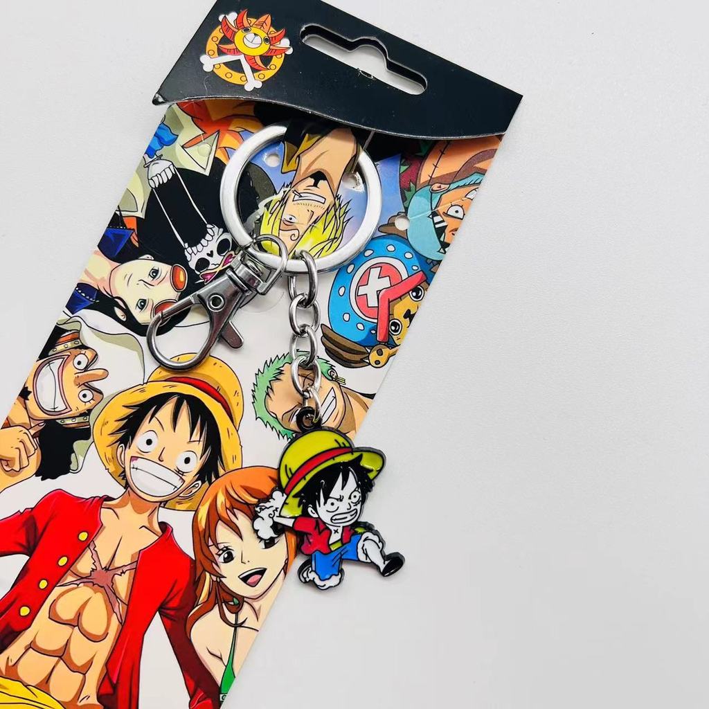 Spot Goods#One Piece Alloy Keychain Luffy Zoro Chopper Figure Model Pendant Keychain Bag Charm1222hw