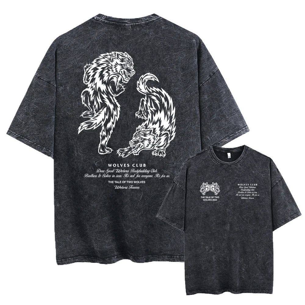 พร้อมส่ง T-Shirt Darc Wolves สปอร์ตวินเทจซักหนัก สำหรับกีฬาและฟิตเนส