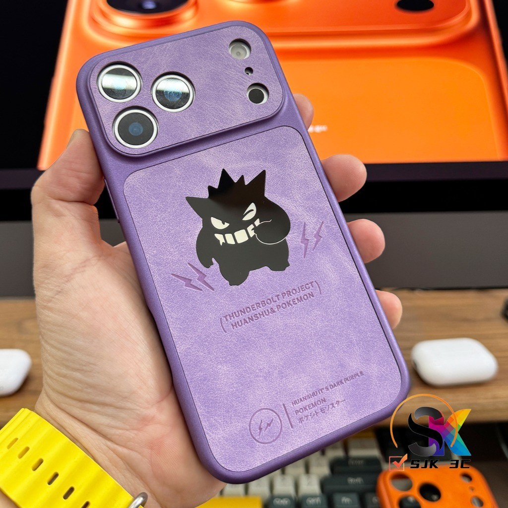 Gengar เต็มรูปแบบ 17 เลนส์ Luxury Laser เคสโทรศัพท์สําหรับ iPhone 17 ProMax 13 14 15 16 17 Pro Max ปลอก Hard Case พร้อมเลนส์ป้องกันและฝาครอบกันกระแทก