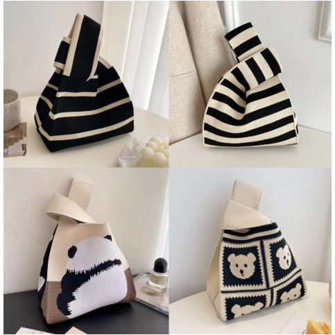 กระเป๋าถือ ผ้าถัก หลากหลายรูปแบบ พกพาสะดวก เหมาะสำหรับการเดินทาง ลำลอง มีสไตล์ให้เลือกหลากหลาย - รูปที่ 4