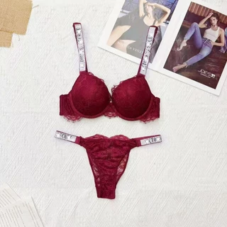 Shiny Rhinestone ชุดชั้นในกางเกงชุดหรูหราเซ็กซี่สวยกลับ Gathering bra ชุด e66t3