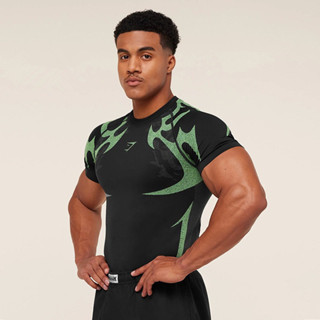 โรงยิม ผู้ชายกล้ามเนื้อฟิตเนสเสื้อกันหนาวยืดหยุ่นแห้งเร็วสํา…