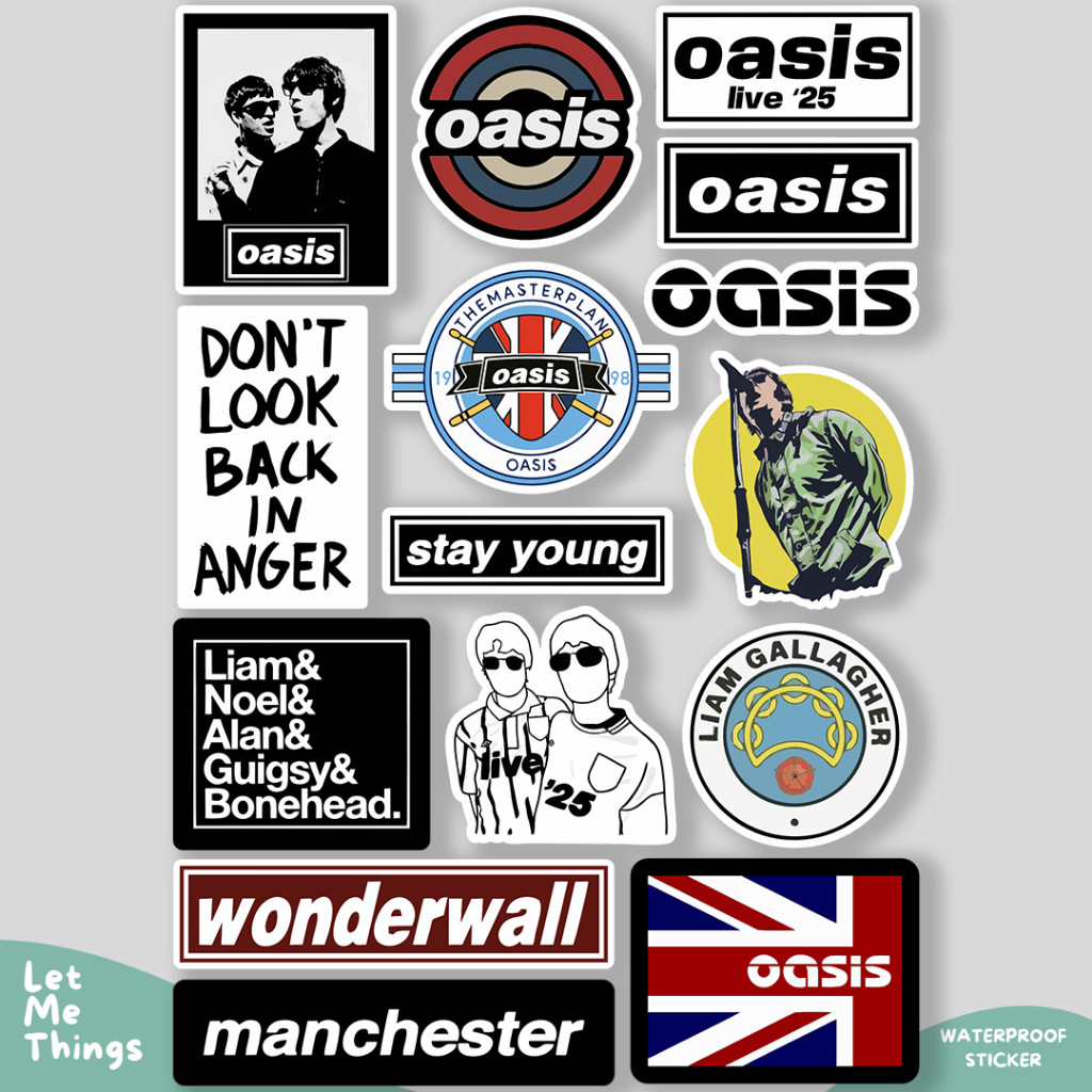 OASIS WONDERWALL สติ๊กเกอร์วง || Oasis Helmet Case Hp Band Stickers