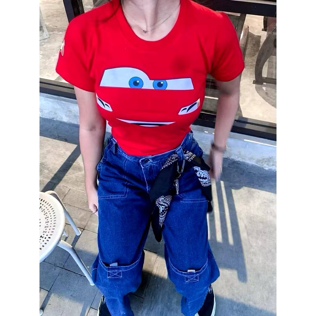 Izz - MCQUEEN CAR Rib เสื้อครอปผู้หญิง (LD 88, P 40)