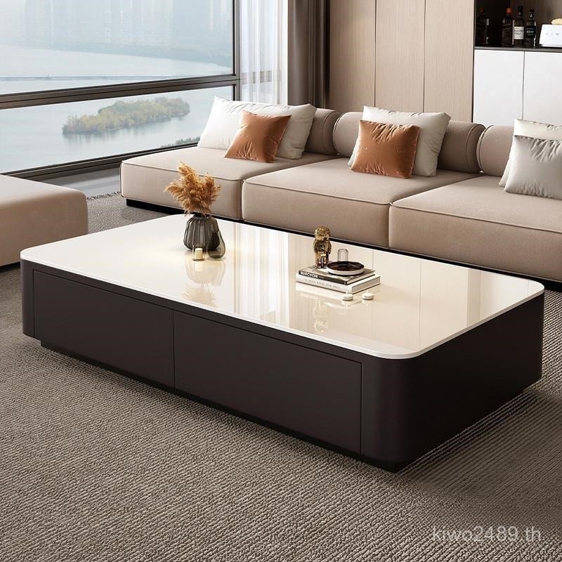 พาร์ทเมนท์ขนาดเล็ก2025โต๊ะรับประทานอาหารโต๊ะกาแฟสไตล์ใหม่โต๊ะโต๊ะกาแฟกระดานชนวนทีวีห้องนั่งเล่นรวมกั