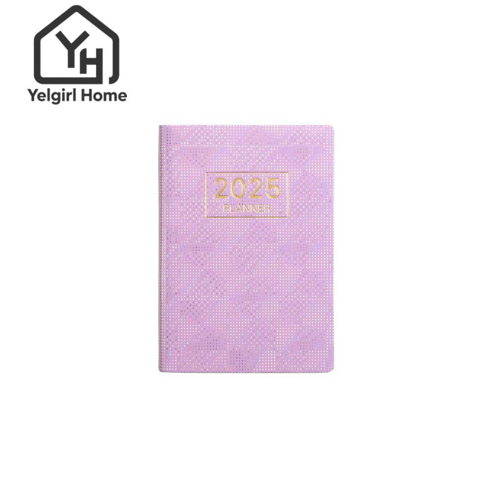 YELGIRLB 2025 Agenda Book, A7 Mini 2025 Planner Notebook, Portable with Calendar English To Do List 