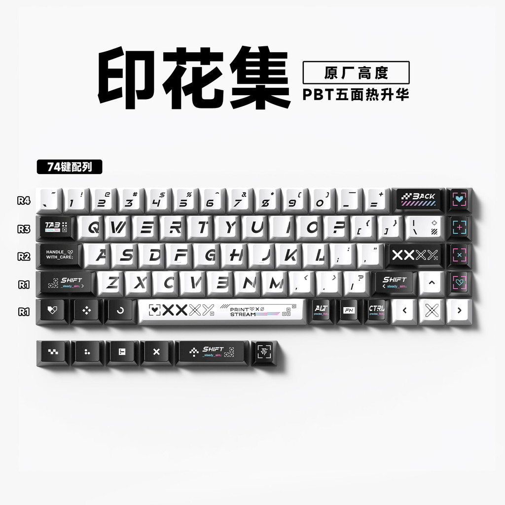 sa keycap keycap ไทย 74-Key คอลัมน์การกําหนดค่าขนาดเล็ก Keycap โรงงานเดิมความสูง PBT Sublimation Key