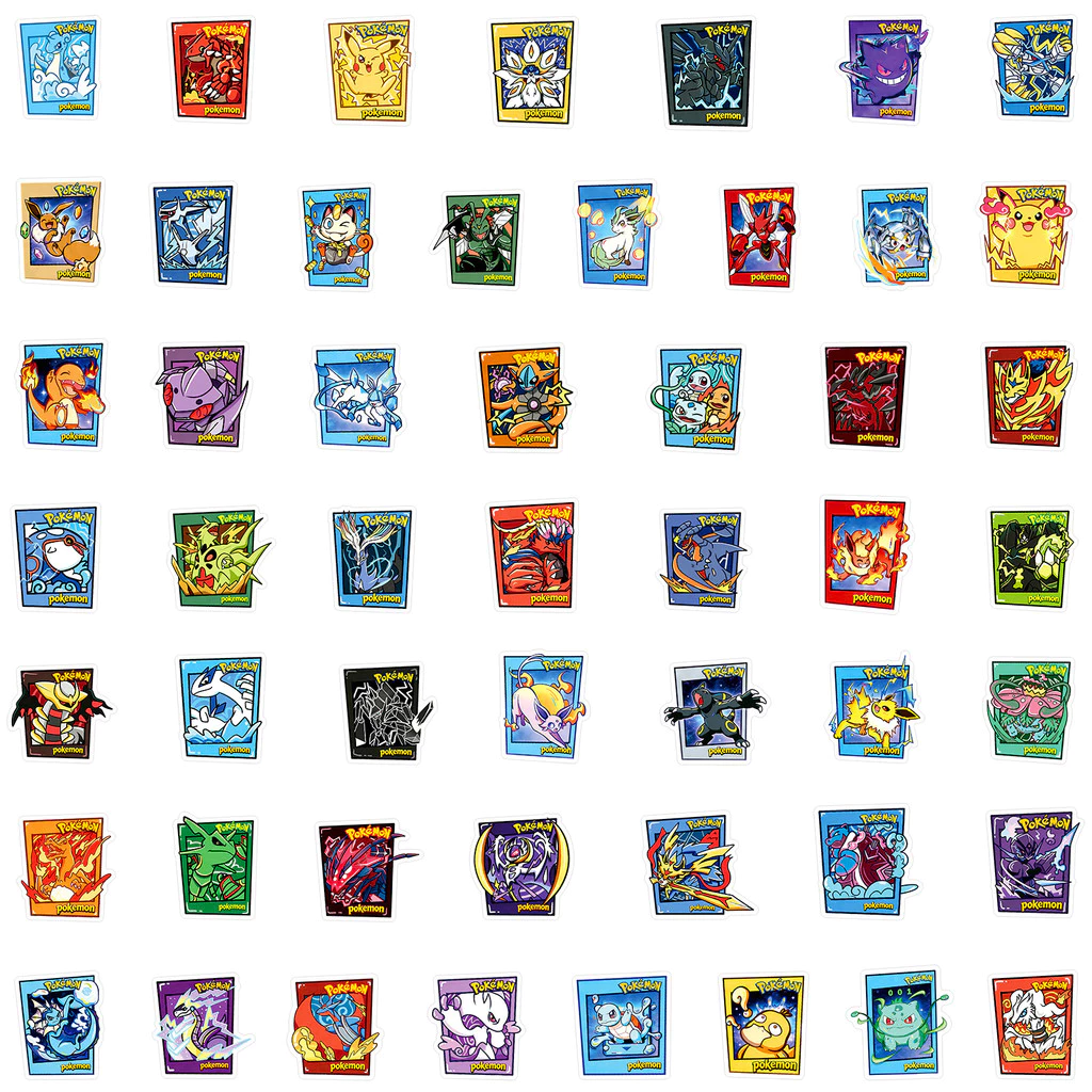 สติ๊กเกอร์สไตล์การ์ดโปเกมอนการ์ตูนน่ารัก 50 ชิ้น - สติ๊กเกอร์กันน้ําสําหรับงานฝีมือ Journal Decor & Doodle thumbnail 4