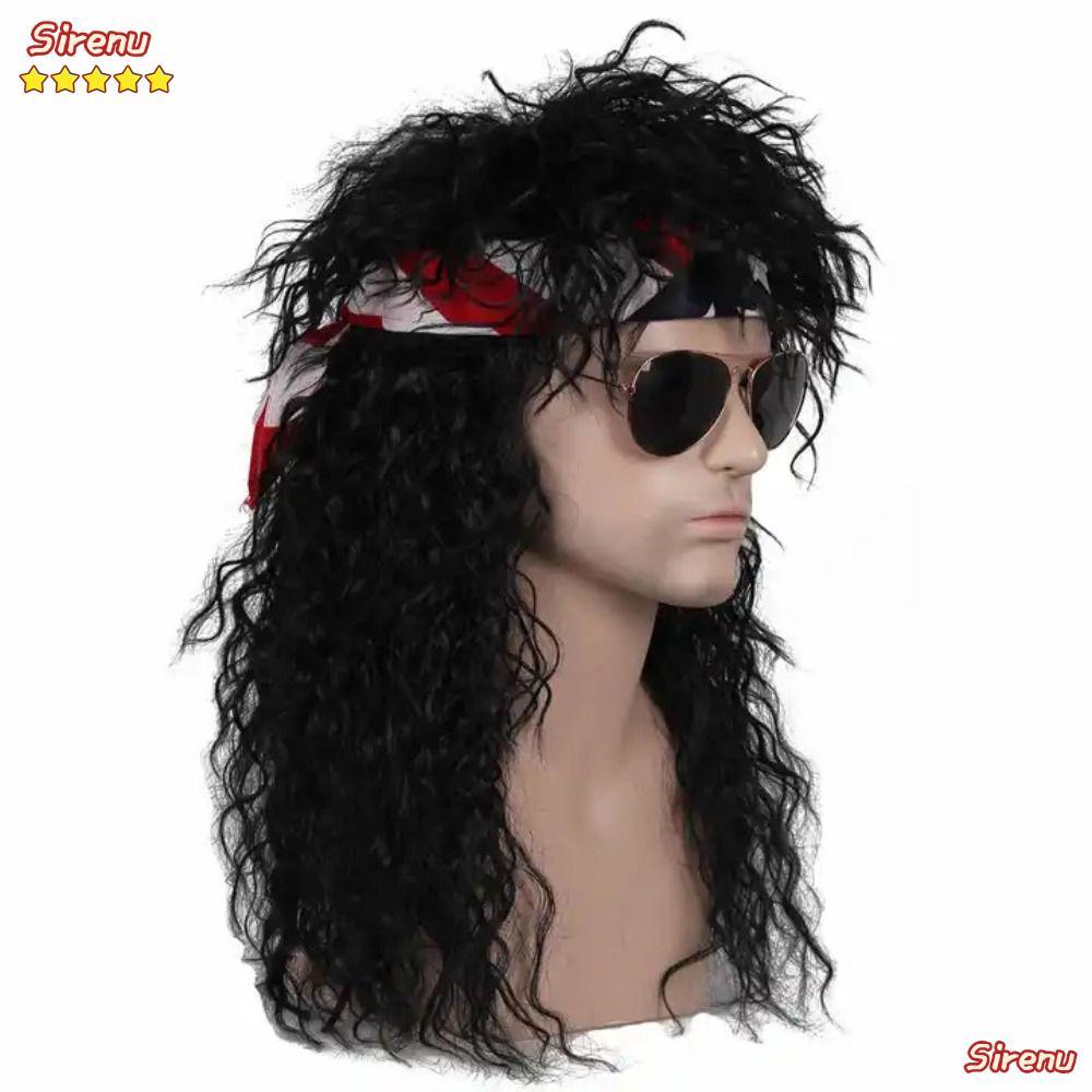 SIRENUZV 70s 80s Rockstar Wig ยาว.curvy สำหรับฮาโลวีนและคอสเพลย์