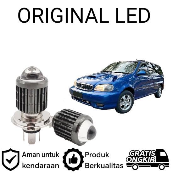 2 ชิ้น H4 เลเซอร์สีขาว LED ไฟหน้าสําหรับ Kia Carnival 1999 2005 AM