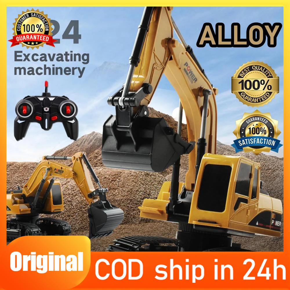 Best- Original YUNLEO 1:24 Alloy RC Excavator Toy Engineering Car Toys Excavator for Kids Christmas 