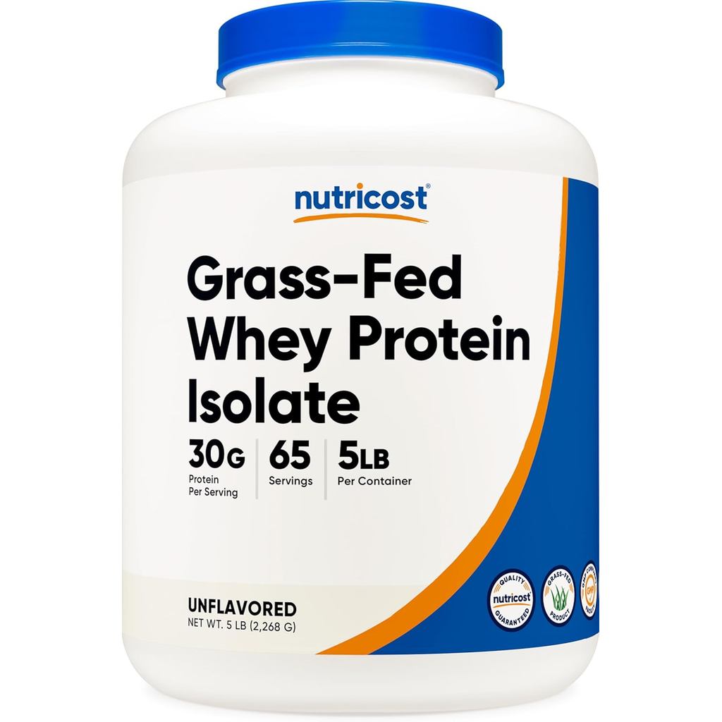 Nutricot Grass-Fed Whey Protein Isolate (รสจืด) 5LBS - rBGH Free, Non-GMO & Gluten Free
