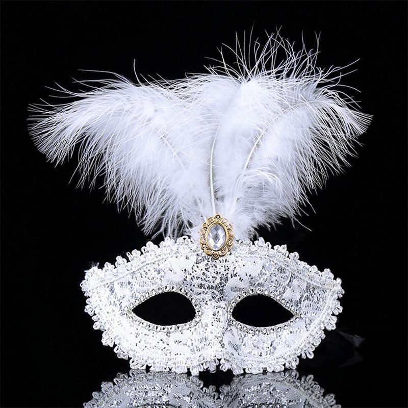 PND Party Mask ผู้หญิง Masquerade Luxury Peaco Feathers หน้ากากครึ่งหน้าคอสเพลย์เครื่องแต่งกายหน้ากา