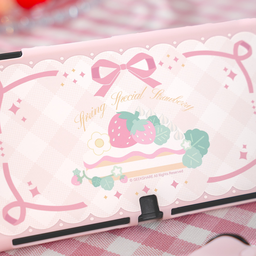 Geekshare เคสป้องกันธีมสตรอเบอร์รี่ฤดูใบไม้ผลิสําหรับ Nintendo Switch 2 และ Switch OLED ราคา ถูกที่สุด ดีลบีเคเค แกลเลอรีภาพที่ 3