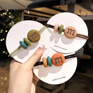 ยางมัดผม M&M หนังยางมัดผมสีสันสดใส เครื่องประดับผมสไตล์น่ารัก สำหรับผู้หญิง พร้อมส่ง