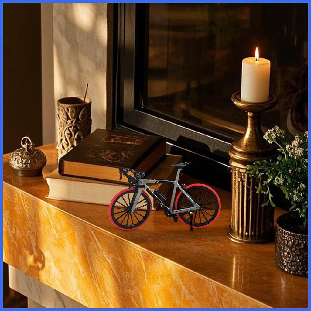 นิ้ว Mountain Cycle Alloy Finger Road Cycle รุ่น 1:8 Scale ตกแต่งบ้านงานฝีมือเดสก์ท็อปเครื่องประดับ 