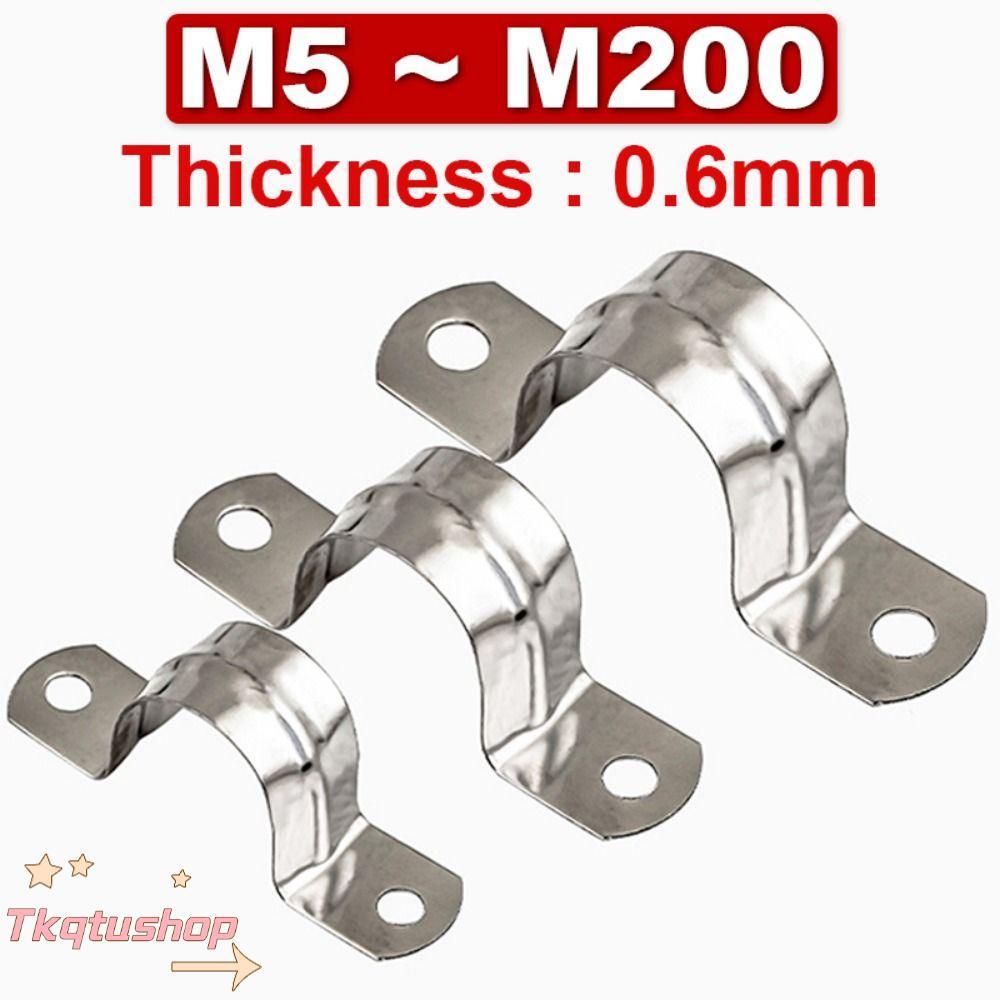 IMIHAN1 10 ชิ้น Horseback ท่อ Clamp, ห่วงคอ M5-M100 5 มม.-100 มม.คลิปขี่, ทนทานประปากระชับ 304 สแตนเ