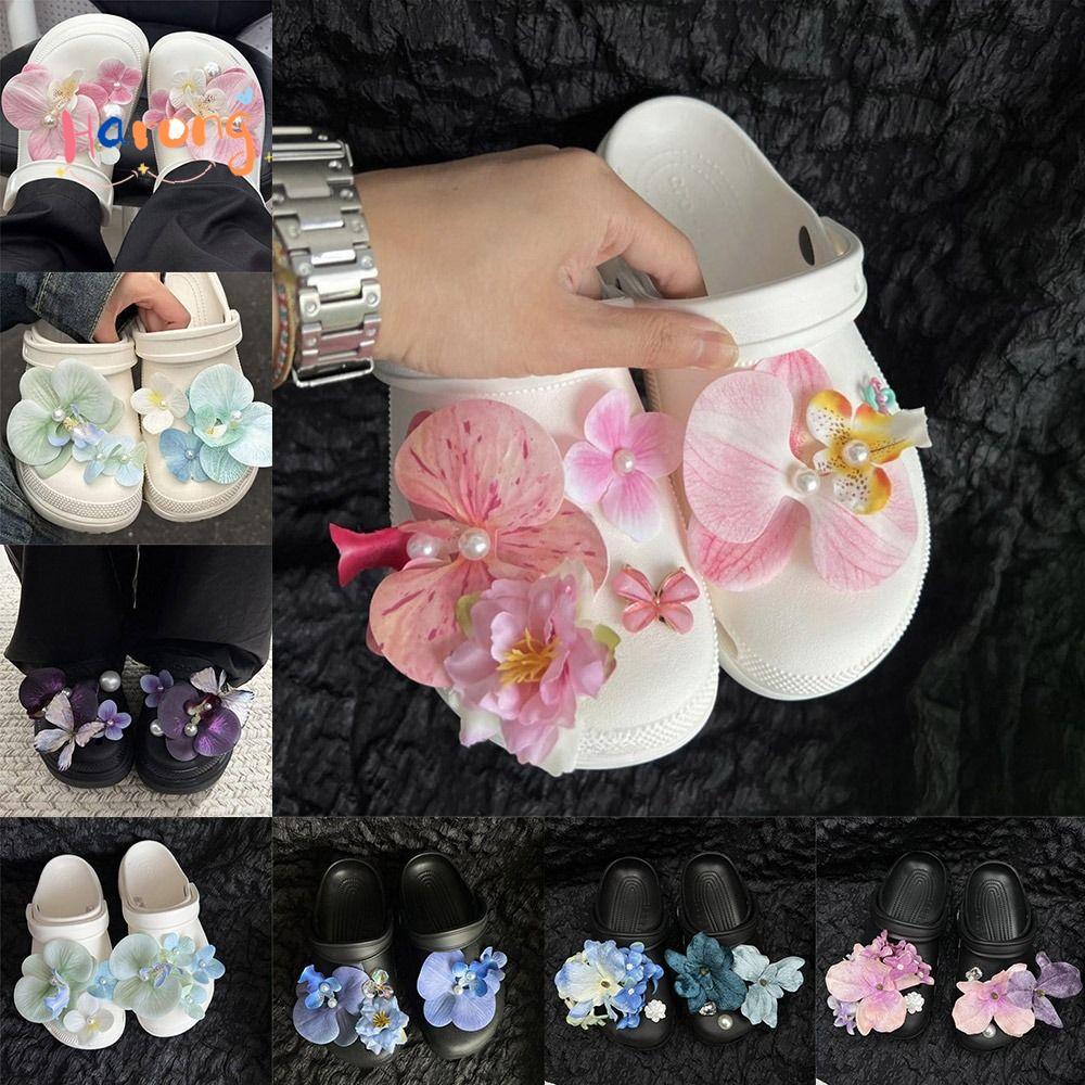 HARONG Orchid Shoe Buckle, Blue Orchid Series ดอกไม้รองเท้าที่ถอดออกได้, DIY Butterfly Orchid รองเท้