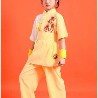 เด็กศิลปะการต่อสู้เสื้อผ้าสไตล์จีนชุดศิลปะการต่อสู้ ไม่จํากัดเพศ ยาวแขนสั้นอนุบาลประสิทธิภาพศิลปะการต่อสู้พิพิธภัณฑ์ชุดฝึกอบรม 4.10