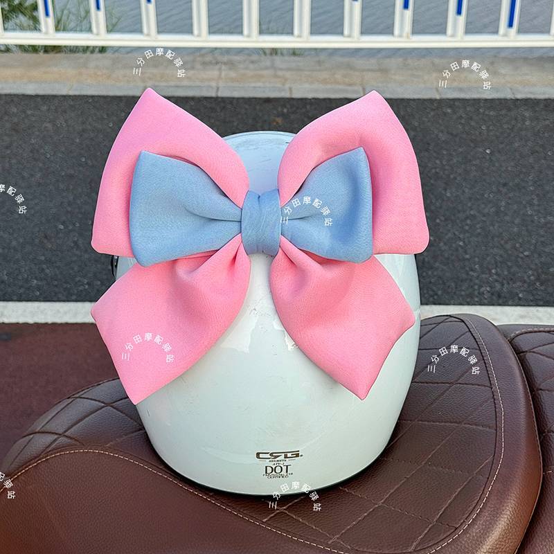 Helmet Ski Helmet Decoration Bow Color Matching Electric Motorcycle Helmet Decoration Cat Ear Bow U2