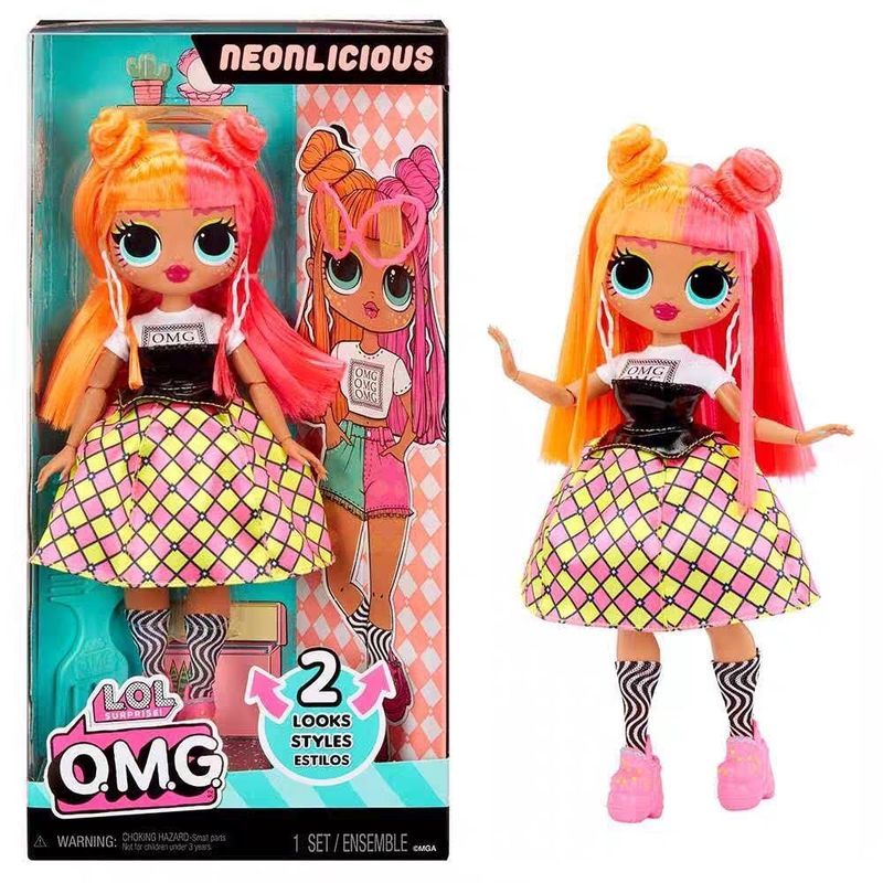 ของแท้ LOL OMG ตุ๊กตาแฟชั่นคลาสสิก Neonlicious LOL เซอร์ไพรส์ MG59158b
