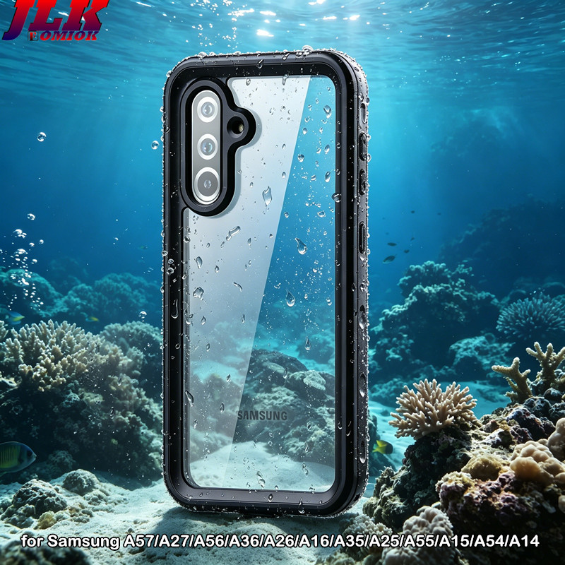 JLK IP68 กันน้ําสําหรับ Samsung Galaxy A57 5G A17 A56 A37 A36 A26 A16 A35 A25 A55 A15 A54 A14 4G พร้อม Lanyard ใต้น้ํา 5M ดําน้ํา 360 Full กล่องฝาครอบ